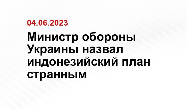 Министр обороны Украины назвал индонезийский план странным